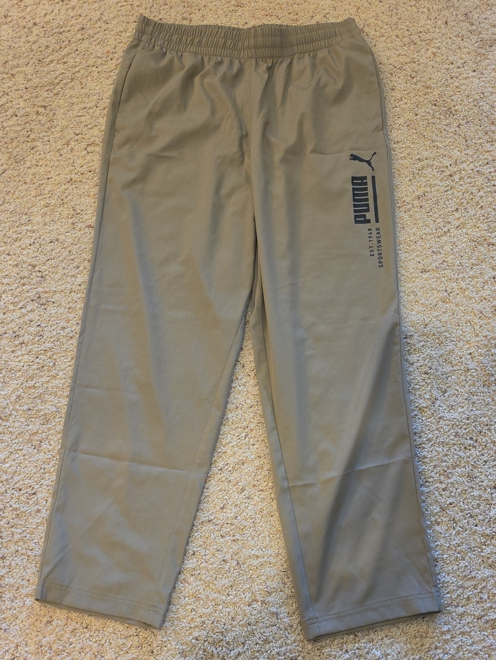 Puma Men's Khaki/Olive Green Super Lightweight Athletic Joggers